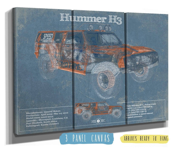 Cutler West Hummer H3 Vintage Blueprint Auto Print