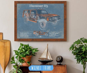 Cutler West Hummer H3 Vintage Blueprint Auto Print