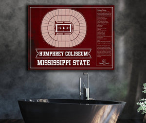 Cutler West Humphrey Coliseum - Mississippi State Bulldogs NCAA College Basketball Blueprint Art