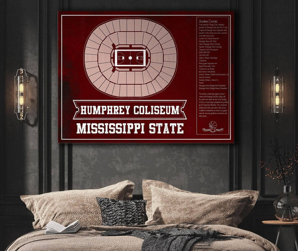 Cutler West Humphrey Coliseum - Mississippi State Bulldogs NCAA College Basketball Blueprint Art