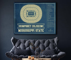 Cutler West Humphrey Coliseum - Mississippi State Bulldogs NCAA College Basketball Blueprint Art