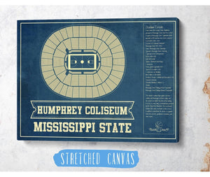 Cutler West Humphrey Coliseum - Mississippi State Bulldogs NCAA College Basketball Blueprint Art