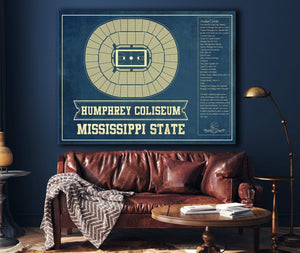 Cutler West Humphrey Coliseum - Mississippi State Bulldogs NCAA College Basketball Blueprint Art
