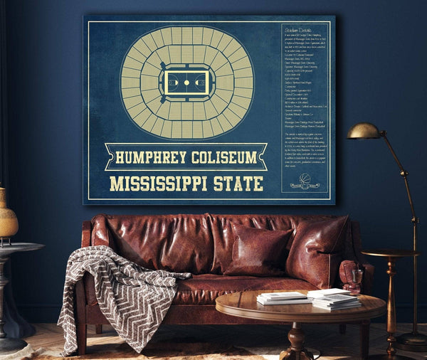 Cutler West Humphrey Coliseum - Mississippi State Bulldogs NCAA College Basketball Blueprint Art