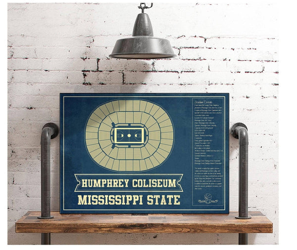 Cutler West Humphrey Coliseum - Mississippi State Bulldogs NCAA College Basketball Blueprint Art