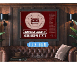 Cutler West Humphrey Coliseum - Mississippi State Bulldogs NCAA College Basketball Blueprint Art