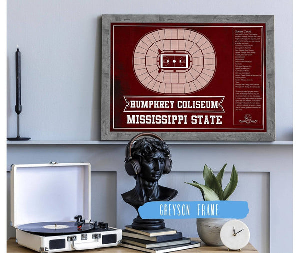 Cutler West Humphrey Coliseum - Mississippi State Bulldogs NCAA College Basketball Blueprint Art