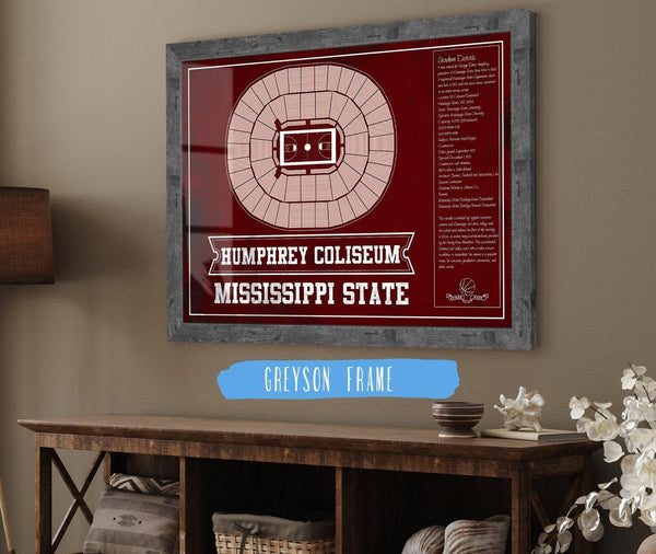 Cutler West Humphrey Coliseum - Mississippi State Bulldogs NCAA College Basketball Blueprint Art