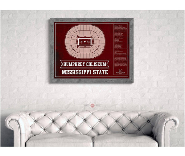 Cutler West Humphrey Coliseum - Mississippi State Bulldogs NCAA College Basketball Blueprint Art