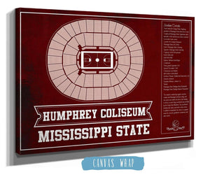 Cutler West Humphrey Coliseum - Mississippi State Bulldogs NCAA College Basketball Blueprint Art