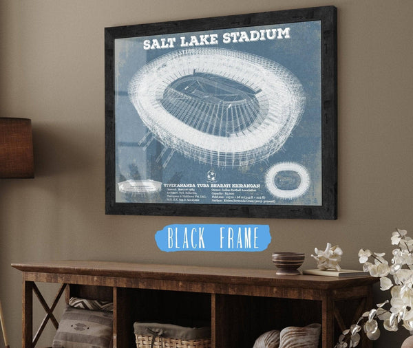 20" x 16" / Black Frame Cutler West India national football team - Salt Lake Stadium Soccer Print