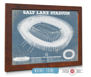 20" x 16" / Walnut Frame Cutler West India national football team - Salt Lake Stadium Soccer Print
