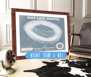 20" x 16" / Walnut Frame & Mat Cutler West India national football team - Salt Lake Stadium Soccer Print