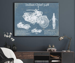 Cutler West Indian Chief 348 Vintage Original Motorcycle Blueprint