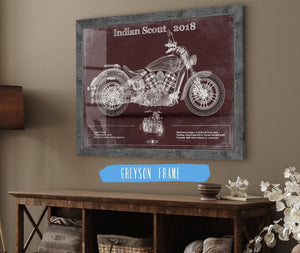 Cutler West Indian Scout 2018 Motorcycle Patent Print