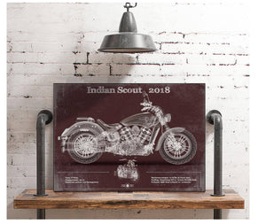 Cutler West Indian Scout 2018 Motorcycle Patent Print