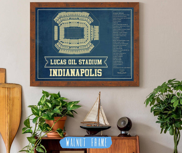 Cutler West Indianapolis Colts Lucas Oil Stadium Blueprint - Vintage Football Print