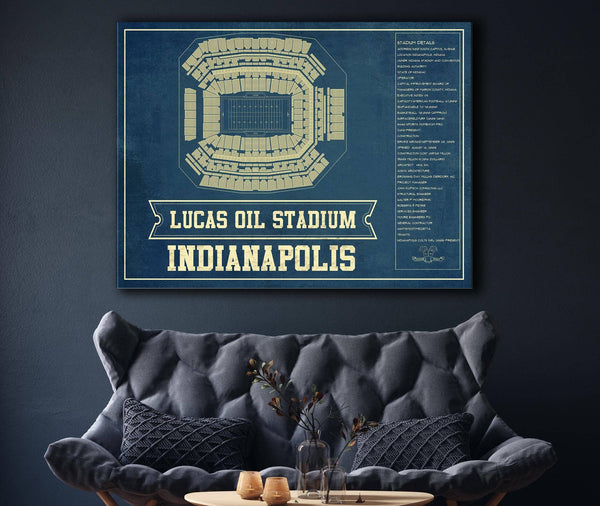 Cutler West Indianapolis Colts Lucas Oil Stadium Blueprint - Vintage Football Print