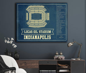 Cutler West Indianapolis Colts Lucas Oil Stadium Blueprint - Vintage Football Print