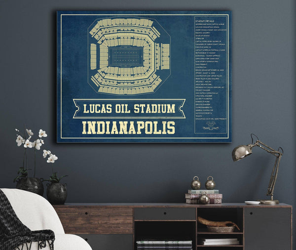 Cutler West Indianapolis Colts Lucas Oil Stadium Blueprint - Vintage Football Print