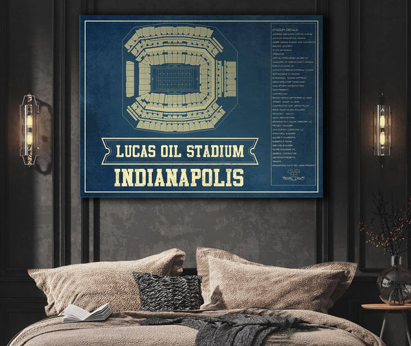Cutler West Indianapolis Colts Lucas Oil Stadium Blueprint - Vintage Football Print