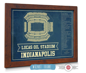 Cutler West Indianapolis Colts Lucas Oil Stadium Blueprint - Vintage Football Print