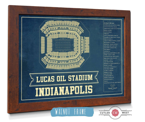 Cutler West Indianapolis Colts Lucas Oil Stadium Blueprint - Vintage Football Print