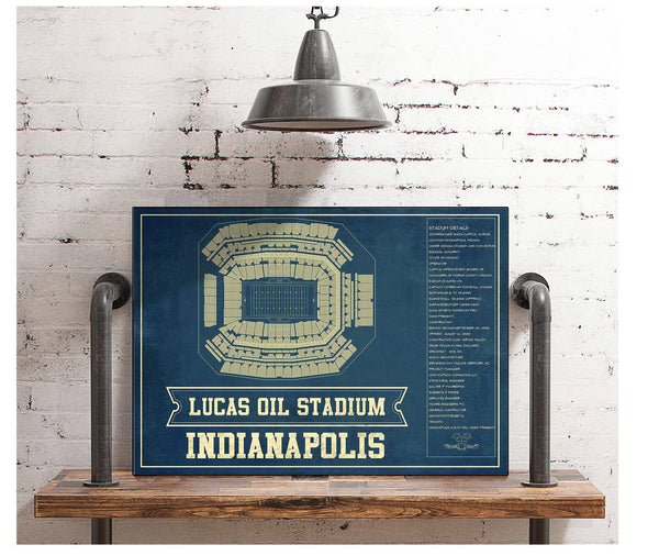 Cutler West Indianapolis Colts Lucas Oil Stadium Blueprint - Vintage Football Print