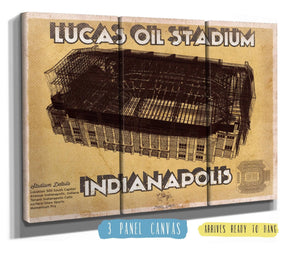 36" x 24" / 3 Panel Canvas Wrap Cutler West Indianapolis Colts Lucas Oil Stadium Vintage Football Print
