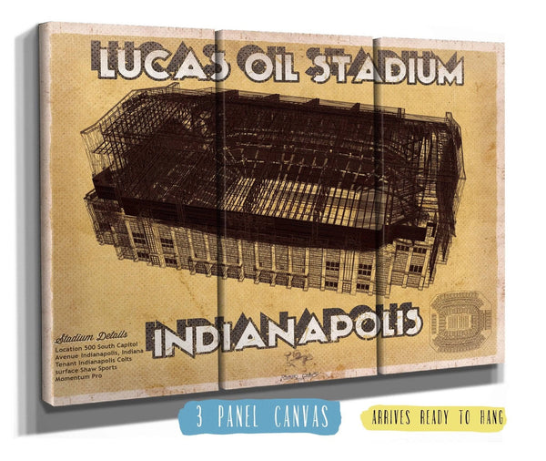 36" x 24" / 3 Panel Canvas Wrap Cutler West Indianapolis Colts Lucas Oil Stadium Vintage Football Print