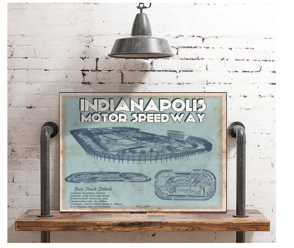 Cutler West Indianapolis Motor Speedway Blueprint NASCAR Race Track Print