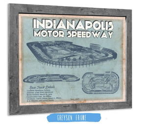 14" x 11" / Greyson Frame Cutler West Indianapolis Motor Speedway Blueprint NASCAR Race Track Print