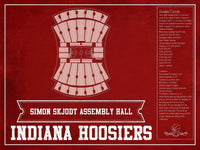 Cutler West Basketball Collection 14" x 11" / Unframed Simon Skjodt Assembly Hall Indiana Hoosiers Team Color NCAA Vintage Print 933350232_83360