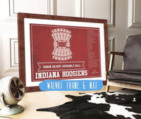 Cutler West Basketball Collection 14" x 11" / Walnut Frame & Mat Simon Skjodt Assembly Hall Indiana Hoosiers Team Color NCAA Vintage Print 933350232_83364