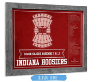 Cutler West Basketball Collection 14" x 11" / Greyson Frame Simon Skjodt Assembly Hall Indiana Hoosiers Team Color NCAA Vintage Print 933350232_83367