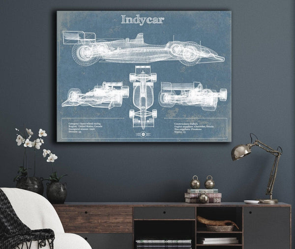 Cutler West Indycar Racing Blueprint Vintage Auto Print
