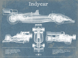 14" x 11" / Unframed Cutler West Indycar Racing Blueprint Vintage Auto Print