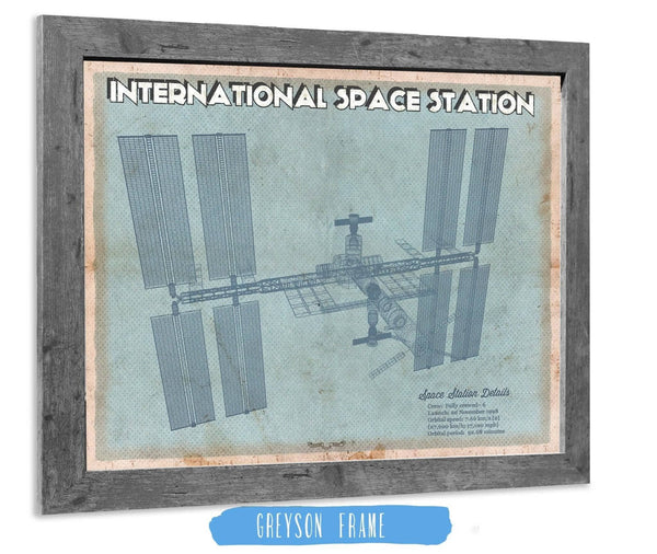 14" x 11" / Greyson Frame Cutler West International Space Station Vintage Space Exploration Art Print