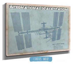 14" x 11" / Stretched Canvas Wrap Cutler West International Space Station Vintage Space Exploration Art Print
