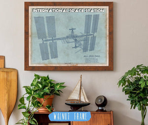 20" x 16" / Walnut Frame Cutler West International Space Station Vintage Space Exploration Art Print