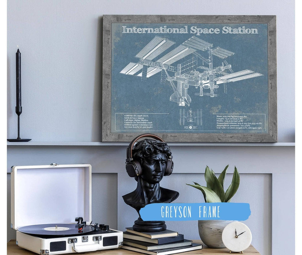 14" x 11" / Stretched Canvas Wrap Cutler West International Space Station Vintage Space Exploration Print