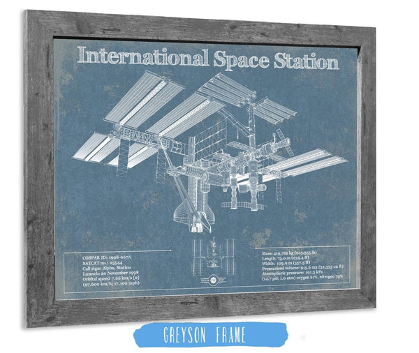14" x 11" / Greyson Frame Cutler West International Space Station Vintage Space Exploration Print