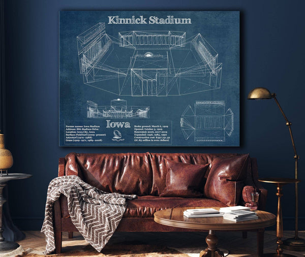 Cutler West Iowa Hawkeyes football Kinnick Stadium Blueprint Art Print