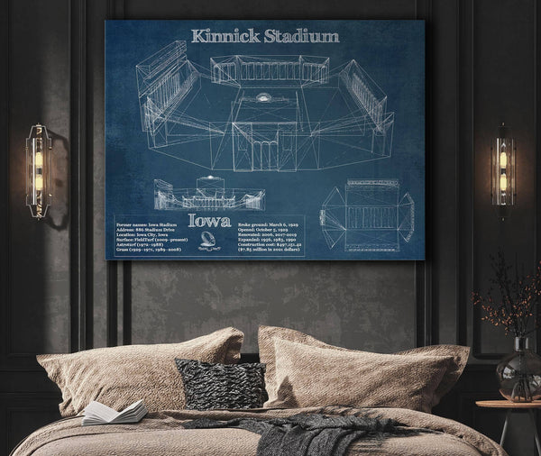 Cutler West Iowa Hawkeyes football Kinnick Stadium Blueprint Art Print