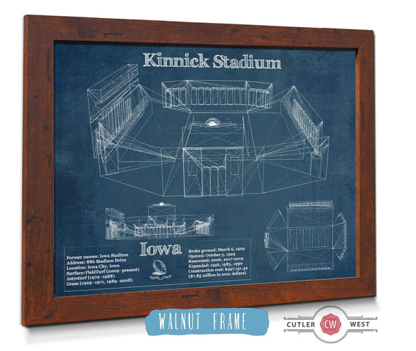 Cutler West Iowa Hawkeyes football Kinnick Stadium Blueprint Art Print