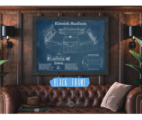 Cutler West Iowa Hawkeyes football Kinnick Stadium Blueprint Art Print