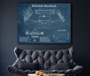 Cutler West Iowa Hawkeyes football Kinnick Stadium Blueprint Art Print