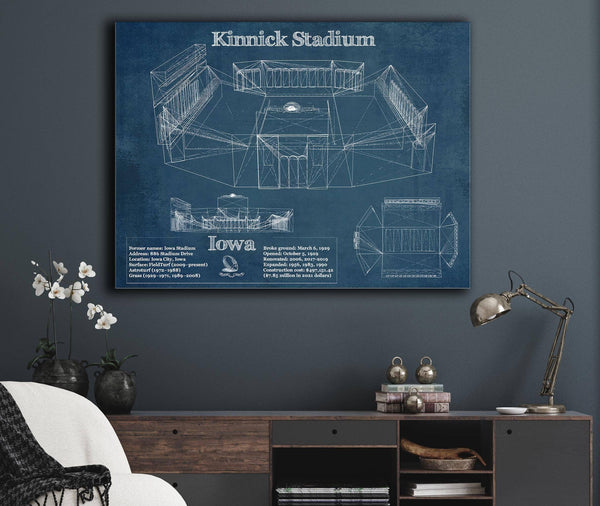 Cutler West Iowa Hawkeyes football Kinnick Stadium Blueprint Art Print