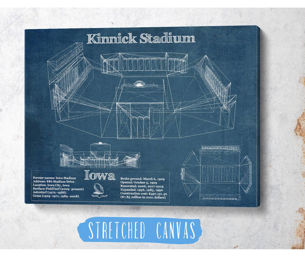 Cutler West Iowa Hawkeyes football Kinnick Stadium Blueprint Art Print
