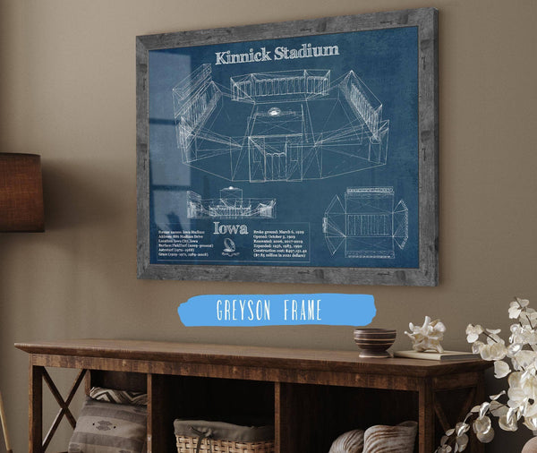 Cutler West Iowa Hawkeyes football Kinnick Stadium Blueprint Art Print